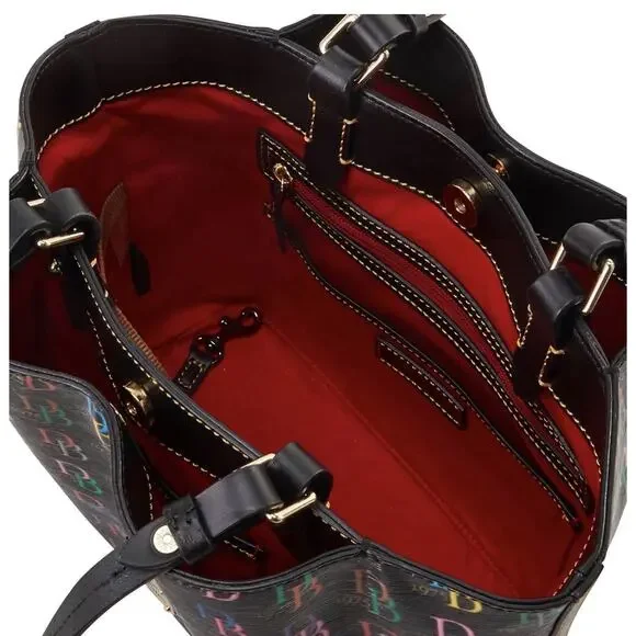 Dooney & Bourke Handbag DB75 Multi Small Flynn Shoulder Bag Black - Picture 10 of 11